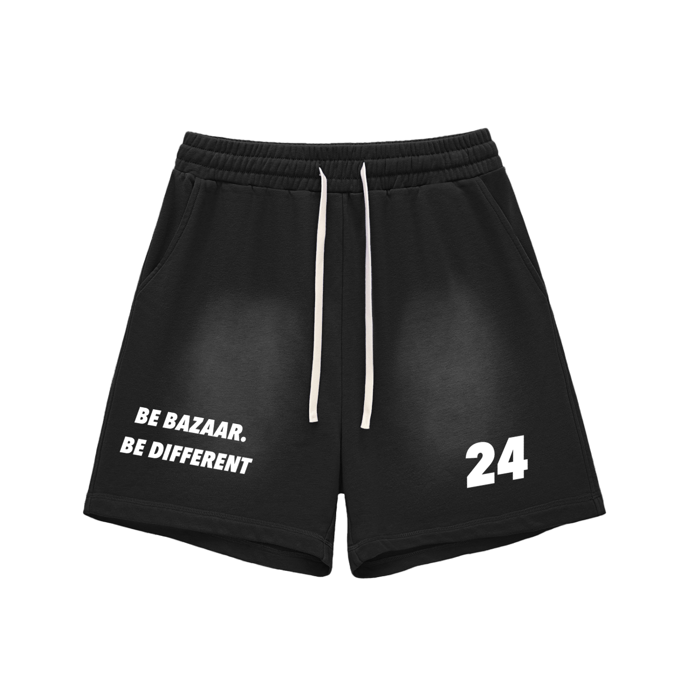 Sun Fade Raw Edge Cotton Shorts